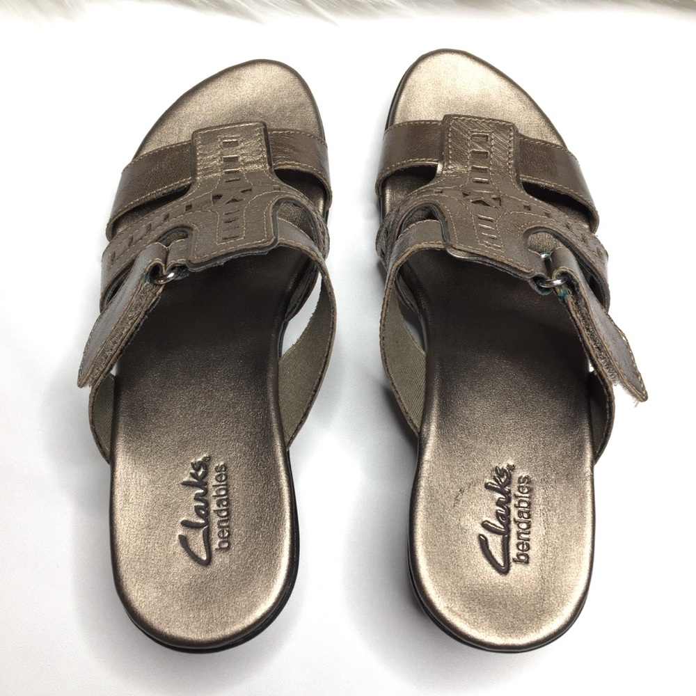 Clarks bendales black slide sandals